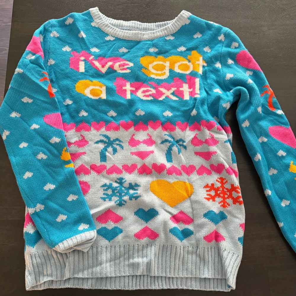 Love Island “I’ve Got a Text” Hulu Women's Holiday Sweater - Small
